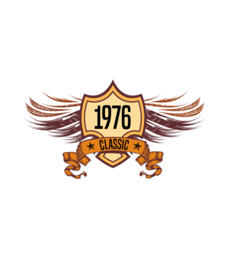 classic szülinapi embléma 1976 minta fehér pólón