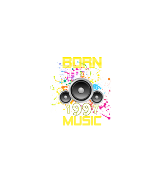 born to be music 1997-ben született születésnapi zenés minta minta fekete pólón