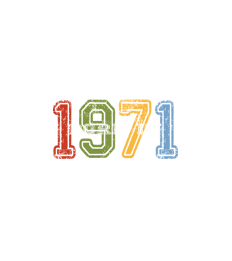 born in 1971 születésnapi felirat minta fehér pólón