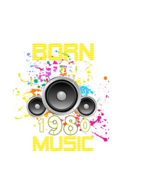 born to be music 1980-ban született minta fekete pólón