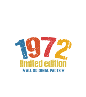 1972 limited edition ,all original parts, retro születésnapi évszám minta fekete pólón
