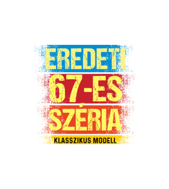 EREDEDI 67-ES SZÉRIA KLASSZKUS MODELL, RETRO SZÜLETÉSNAP minta homokszín pólón