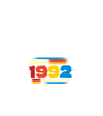 classic, original edition, retro, vintage évszám, születésnapi dátum, 1992 minta fekete pólón