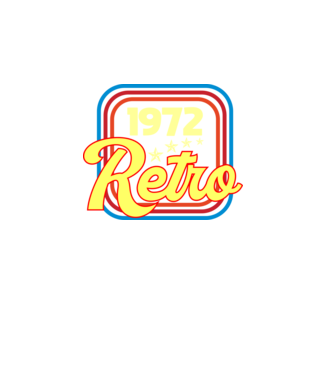 retro születésnapi felirat dátummal 1972 minta fekete pólón