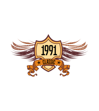 classic szülinapi embléma 1991 minta fehér pólón