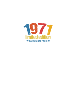 1971 limited edition ,all original parts, retro születésnapi évszám minta fekete pólón