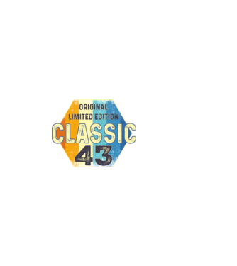 original classic limited edition embléma 43 éves születésnapra minta sötétkék pólón