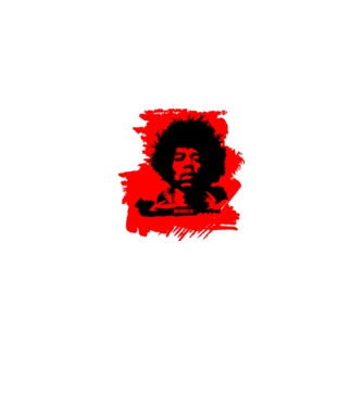 jimmy hendrix,rock&roll klasszikus, rocker, hippie, zenész,amerika,piros minta fekete pólón