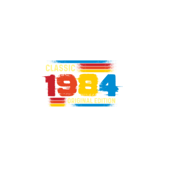 classic, original edition, retro, vintage évszám, születésnapi dátum, 1984 minta fekete pólón