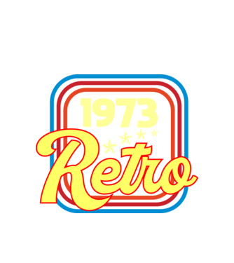 retro születésnapi felirat dátummal 1973 minta fehér pólón