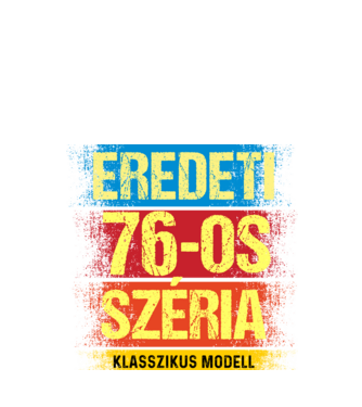 EREDEDI 76-OS SZÉRIA KLASSZKUS MODELL, RETRO SZÜLETÉSNAP minta fekete pólón