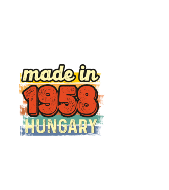 made in hungary felirat, retro évszám, grunge stílus, 1958 minta fekete pólón