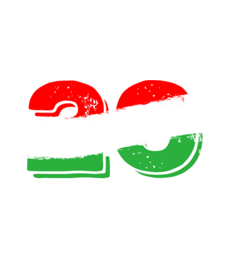 magyar trikolor, piro fehér zöld szám 20 minta fehér pólón