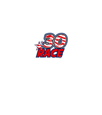 race, rajtszám, USA zászló, szülinapos, 30 éves minta fehér pólón