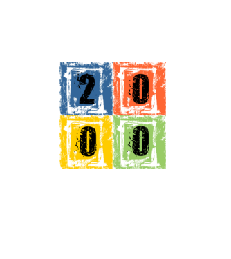 grunge number, szám 2000 minta fekete pólón