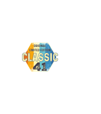 original classic limited edition embléma 41 éves születésnapra minta sötétkék pólón