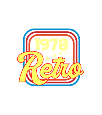 retro születésnapi felirat dátummal 1978 minta fehér pólón