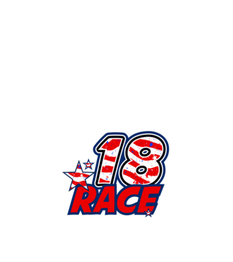 race, rajtszám, USA zászló, szülinapos, 18 éves minta fehér pólón