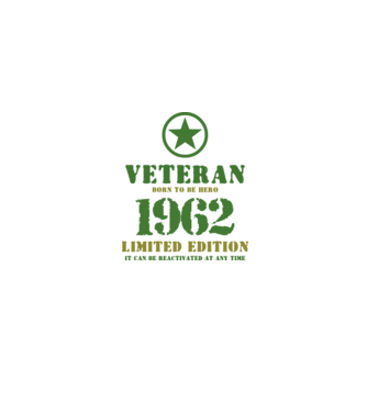 VETERAN, BORN TO BE HERO, SZÜLETÉSNAPI ÉVSZÁM FELIRATTAL 1962 minta homokszín pólón