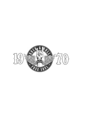 ROK AND ROLL FREE SOUL ÉVSZÁM, ROCKER SZÜLETÉSNAP, 1970 minta világos rózsaszín pólón