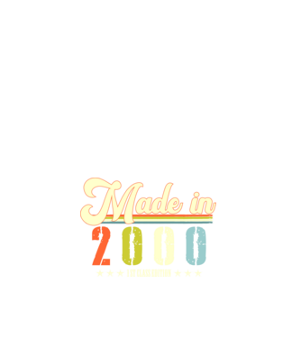 made in 2000, 1st class edition, születésnap, 2000-ben készült minta fehér pólón