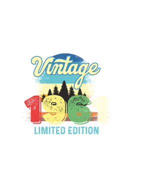vintage évszám, limited edition, 1961-ben születetteknek minta sötétkék pólón