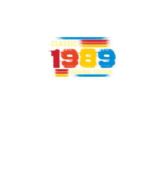 classic, original edition, retro, vintage évszám, születésnapi dátum, 1989 minta fekete pólón