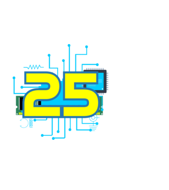 microchip szülinap 25 éves minta fehér pólón