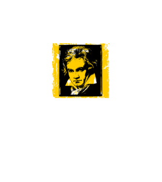 Beethoven arckép, grunge, graffiti, zenész minta fekete pólón