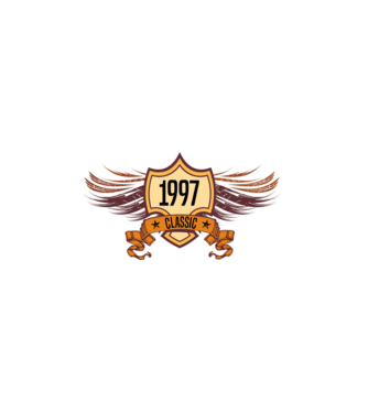classic szülinapi embléma 1997 minta fekete pólón