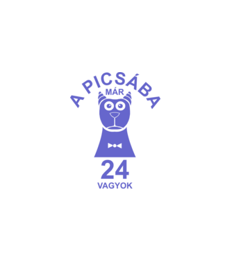 A PICSÁBA már 24 vagyok minta fehér pólón