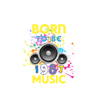 born to be music születésnapi DJ ,1987-ben született minta fehér pólón