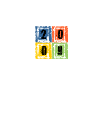 grunge number, szám 2009, évszám minta királykék pólón