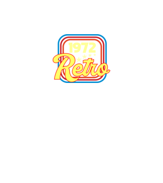 retro születésnapi felirat dátummal 1972 minta fekete pólón