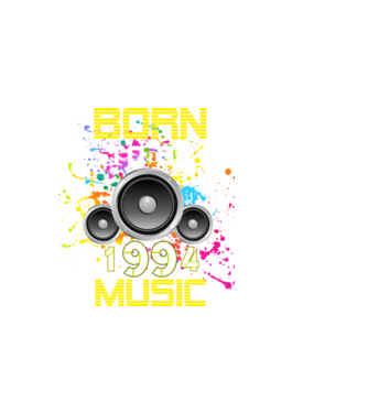 born to be music 1994-ben született, zenés szülinapi minta  minta sötétkék pólón