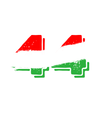 magyar trikolor, piros fehér zöld szám 44 minta fehér pólón