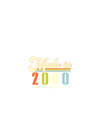 made in 2000, 1st class edition, születésnap, 2000-ben készült minta fehér pólón