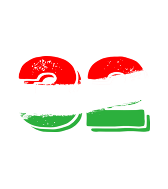 magyar trikolor, piros fehér zöld szám 32 minta fehér pólón