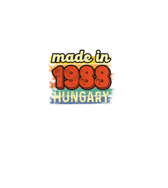 made in hungary felirat, retro évszám, grunge stílus, 1988 minta fekete pólón