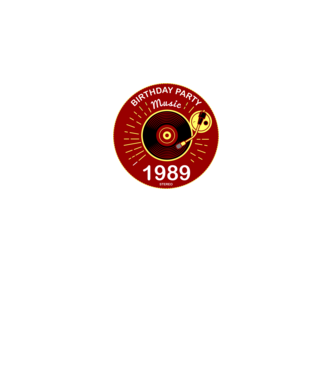 BIRTHDAY PARTY MUSIC, BAKELIT LEMEZJÁTSZÓ 1989 STEREO minta királykék pólón