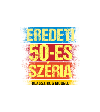 EREDEDI 50-ES SZÉRIA KLASSZKUS MODELL, RETRO SZÜLETÉSNAP minta homokszín pólón
