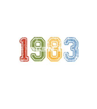 born in 1983 születésnapi felirat minta homokszín pólón