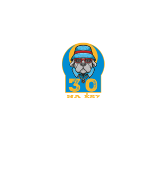 na és 30 éves születésnap, cool kutya sapkában minta fekete pólón