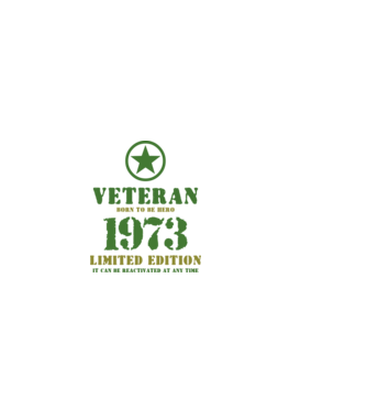 VETERAN, BORN TO BE HERO, SZÜLETÉSNAPI ÉVSZÁM FELIRATTAL 1973 minta sötétkék pólón