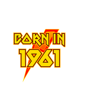 heavy metal born in 1961 minta sötétkék pólón