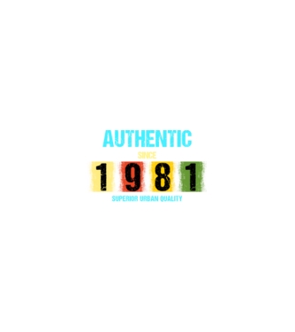 AUTHENTIC SINCE 1981, SUPERIOR URBAN QUALITY, 1980-BAN SZÜLETETT minta homokszín pólón