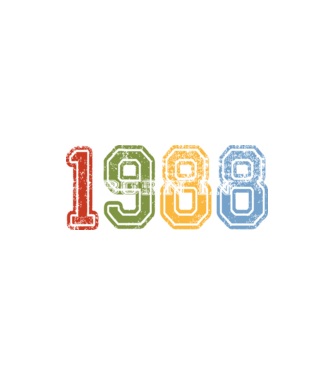 born in 1988 születésnapi felirat minta homokszín pólón