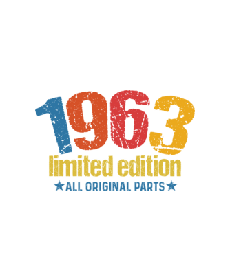 1963 limited edition ,all original parts, retro születésnapi évszám minta fehér pólón