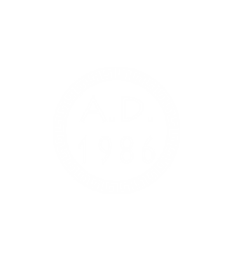 A.D. anno domini 1986 minta fehér pólón