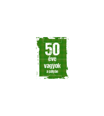 50 éve vagyok a pályán, focistás szülinap minta homokszín pólón